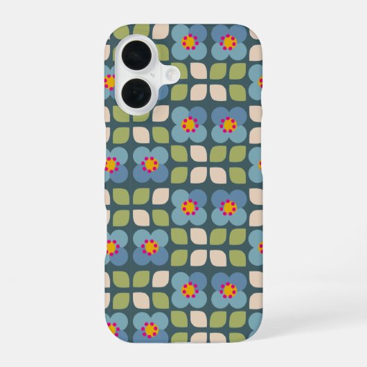 FLORA BLUSH - Botanische iPhone Case 16 Hoesje (Achterkant)