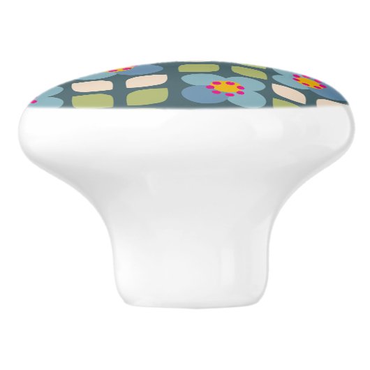 FLORA BLUSH - Floral keramische knop (Zijkant)