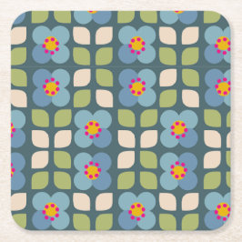 FLORA BLUSH - Modern Bloemige Papieren Onderzetter