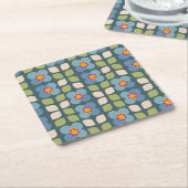 FLORA BLUSH - Moderne Bloemen Onderzetters van Pap (Schuin)