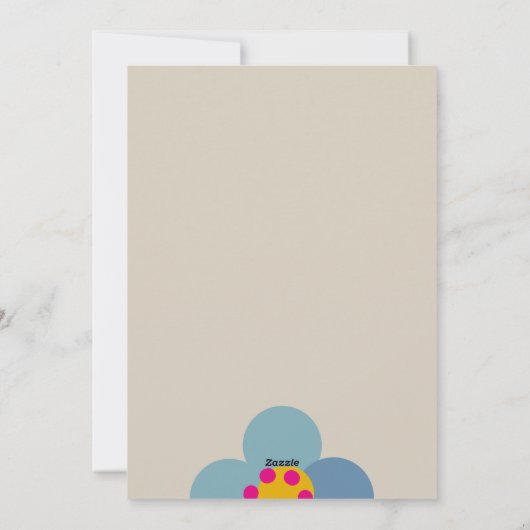 FLORA BLUSH - Verjaardag Bloemenuitnodiging Kaart (Achterkant)