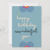 FLORA BLUSH - Verjaardag Bloemenuitnodiging Kaart (Voorkant)