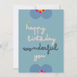 FLORA BLUSH - Verjaardag Bloemenuitnodiging Kaart