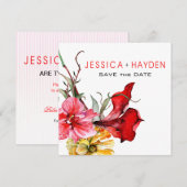 Flora Botanica Waterverf Flowers Save the Date (Voorkant / Achterkant)