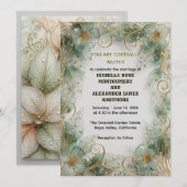 Flora Botanical Elegant Garden Wedding Invitation Kaart (Voorkant / Achterkant)