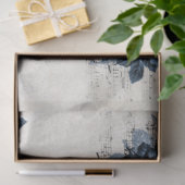  flora botanische vogels Blauwe ontledingskunst Tissuepapier (Geschenk)