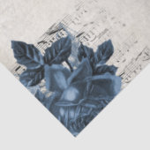  flora botanische vogels Blauwe ontledingskunst Tissuepapier (Detail)