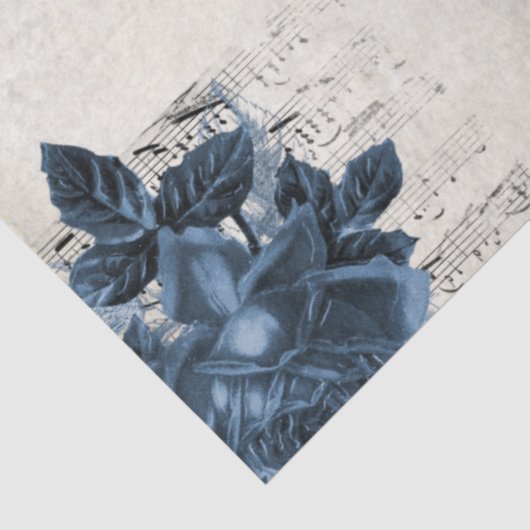  flora botanische vogels Blauwe ontledingskunst Tissuepapier (Detail)