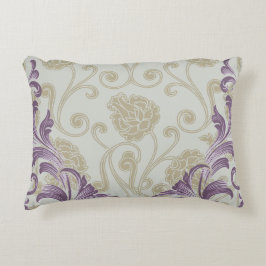 Flora Brazilia | blauwgroen roze quatrefolie flora Decoratief Kussen