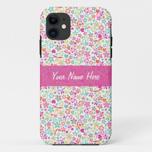 Flora Bright Pattern Case-Mate iPhone Case (Achterkant)