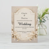 Flora bruiloft uitnodiging (Staand voorkant)