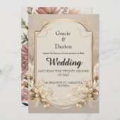 Flora bruiloft uitnodiging (Voorkant / Achterkant)