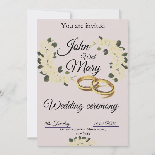 Flora bruiloft uitnodigingskaart kaart (Voorkant)