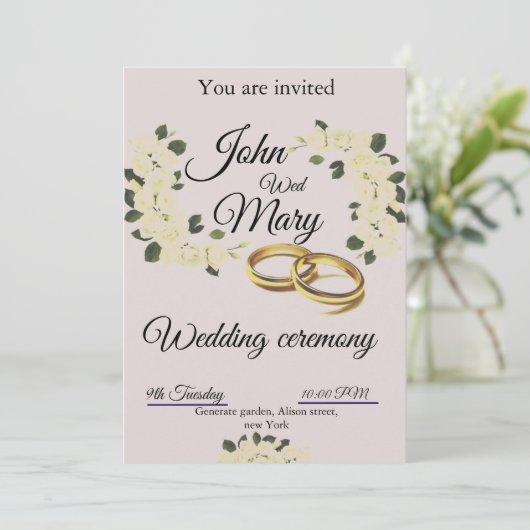 Flora bruiloft uitnodigingskaart kaart (Staand voorkant)