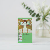 FLORA/DAAME MET WITTE ROZEN MONOGRAAF VISITEKAARTJE (Staand voorkant)
