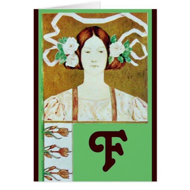 FLORA/ DAME MET WITTE ROZEN MONOGRAM (Voorkant)