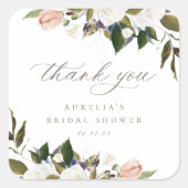  flora Dank je wel de stekker Vierkante Sticker (Voorkant)