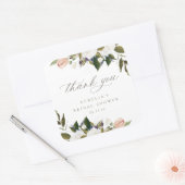  flora Dank je wel de stekker Vierkante Sticker (Envelop)