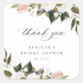 flora dank u vierkante sticker (Voorkant)