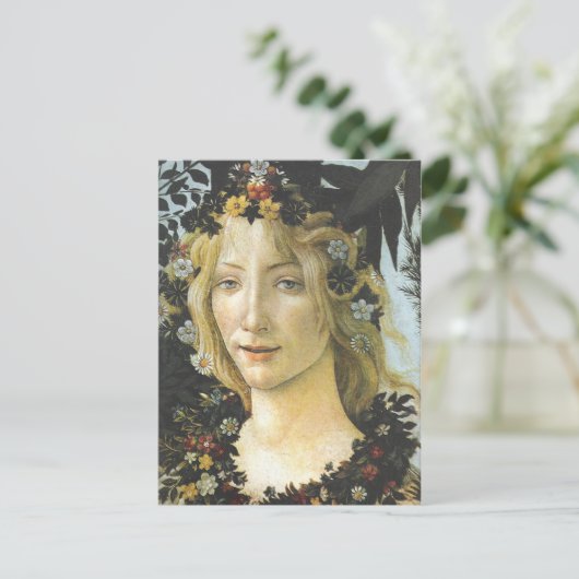 Flora (details van Primavera) Botticelli Fine Art Briefkaart (Staand voorkant)