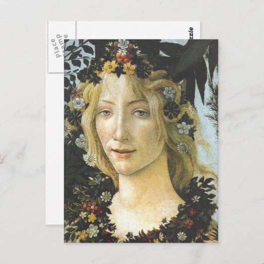 Flora (details van Primavera) Botticelli Fine Art Briefkaart (Voorkant / Achterkant)