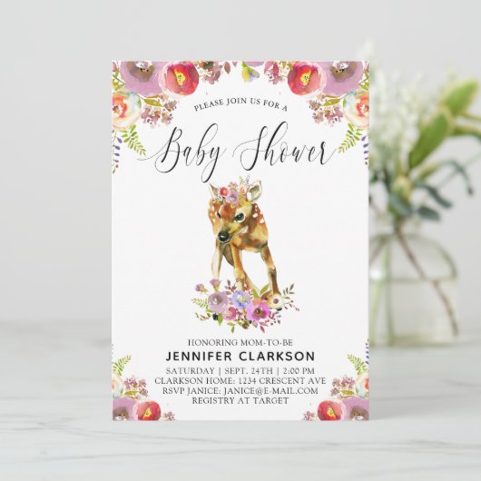 Flora Doe Baby shower Kaart (Staand voorkant)