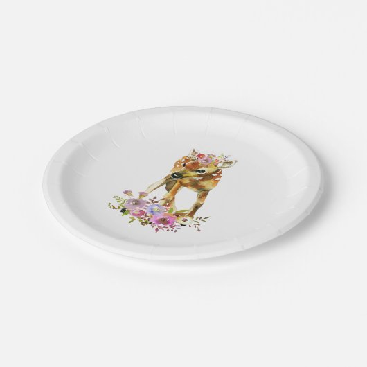 Flora Doe Baby shower Papieren Bordje (Gekanteld)