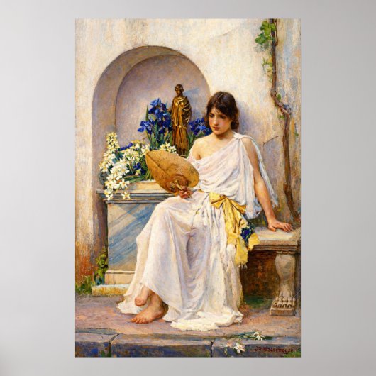 Flora door John William Waterhouse Poster (Voorkant)