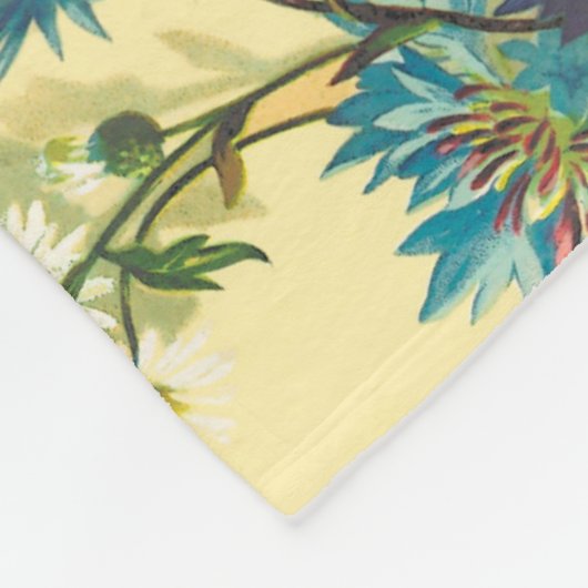  flora en bloemen fleece deken (Hoek)