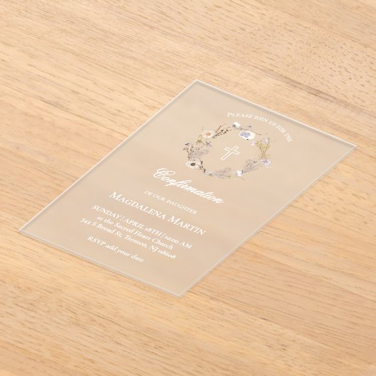 flora en fauna | Bevestiging Acryl Uitnodigingen (Laagn)