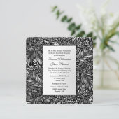 Flora en Fauna Black en White Wedding Invitation Kaart (Staand voorkant)