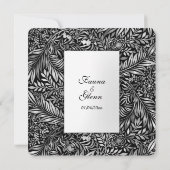 Flora en Fauna Black en White Wedding Invitation Kaart (Achterkant)