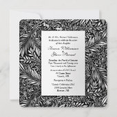 Flora en Fauna Black en White Wedding Invitation Kaart (Voorkant)