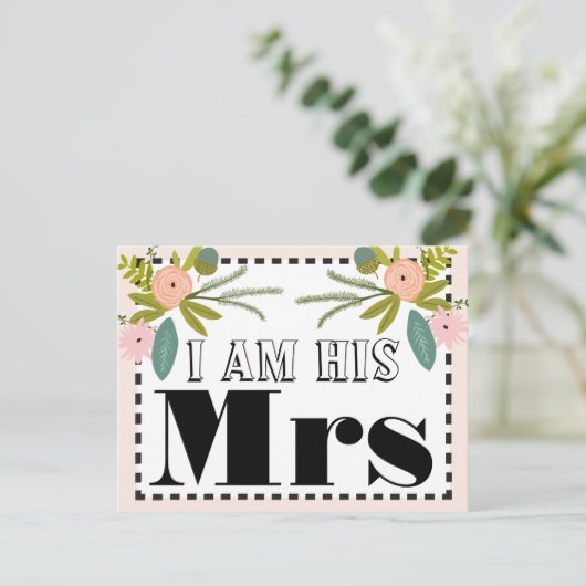 Flora en fauna Ik ben Zijn Mrs. Briefkaart (Staand voorkant)