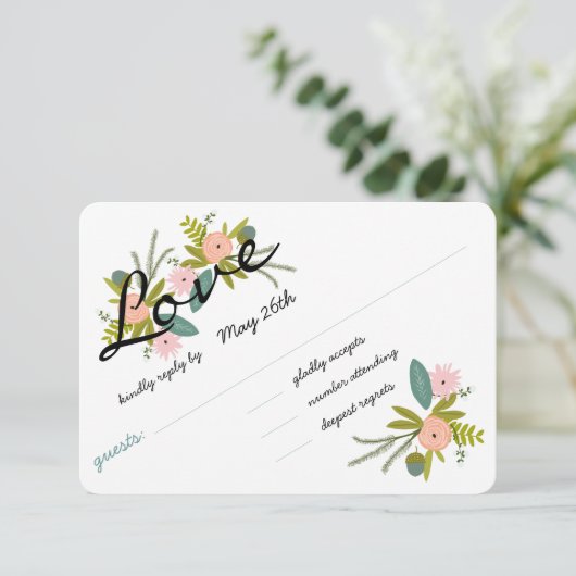 Flora en fauna Invitation RSVP (Staand voorkant)