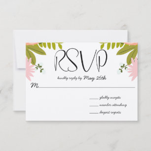 Flora en fauna Invitation RSVP Kaartje