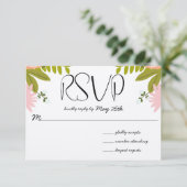 Flora en fauna Invitation RSVP Kaartje (Staand voorkant)