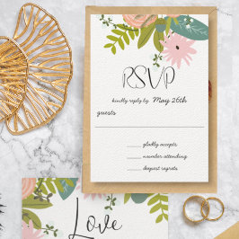 Flora en fauna Invitation RSVP Kaartje