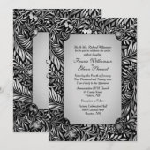 Flora en fauna Silver Wedding Invitation Kaart (Voorkant / Achterkant)