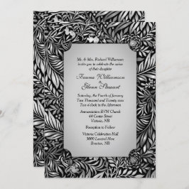 Flora en fauna Silver Wedding Invitation Kaart