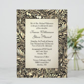 Flora en fauna Verouderde bruiloft Uitnodiging (Staand voorkant)