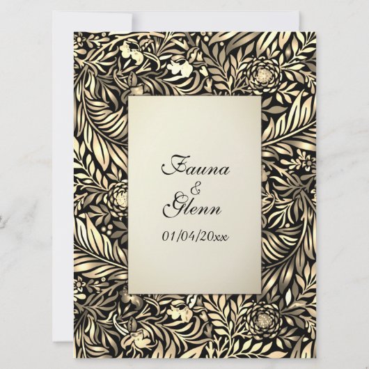 Flora en fauna Verouderde bruiloft Uitnodiging (Achterkant)