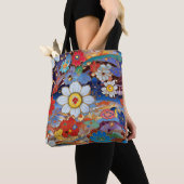 Flora Fantasy bloemblaadjes en Poise Edition Canva Tote Bag (Dichtbij)
