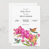 Flora fauna minimalistisch baby shower kaart (Voorkant / Achterkant)