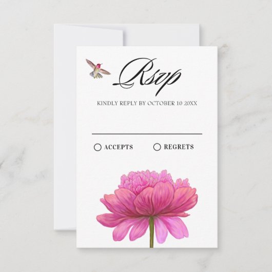 Flora fauna minimalistisch RSVP kaartje (Voorkant)