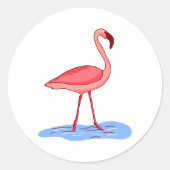Flora Flamingo Ronde Sticker (Voorkant)