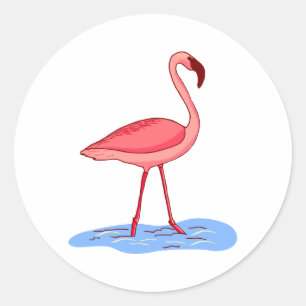 Flora Flamingo Ronde Sticker