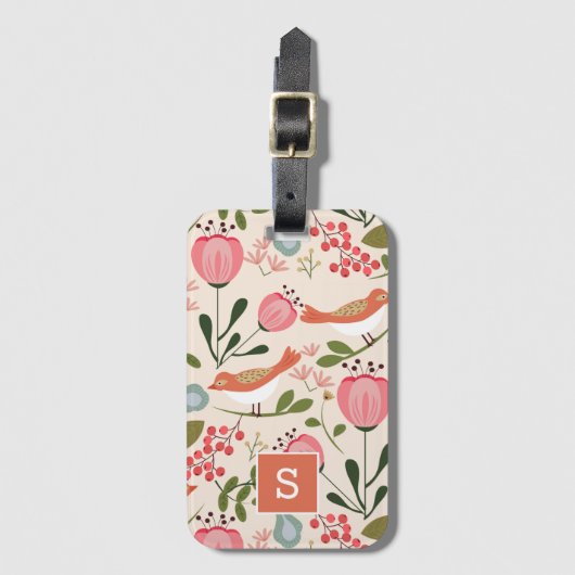  flora - flesjesmonogram bagagelabel (Voorkant (verticaal))