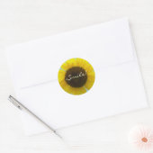 Flora Foto - Heldere en vrolijke zonnebloem Ronde Sticker (Envelop)
