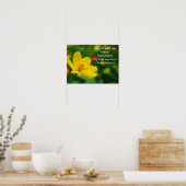 Flora Foto van Gele Bloem met Citaat Poster (Keuken)